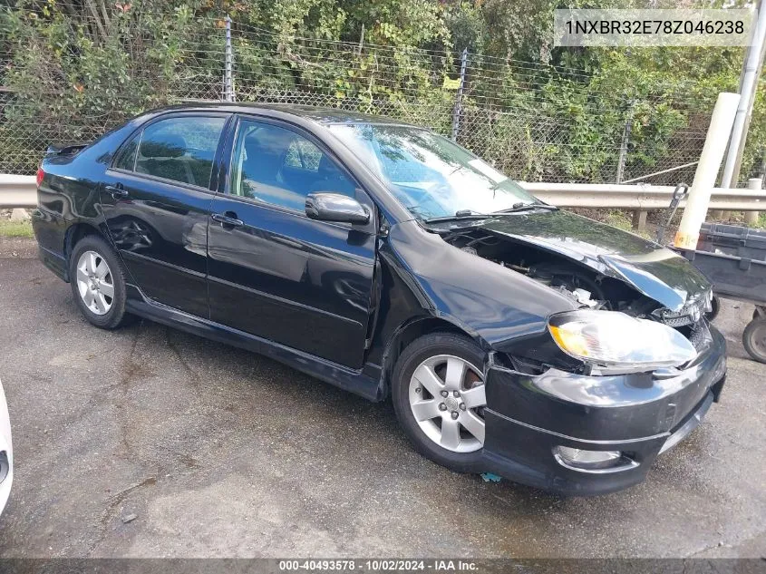 2008 Toyota Corolla S VIN: 1NXBR32E78Z046238 Lot: 40493578