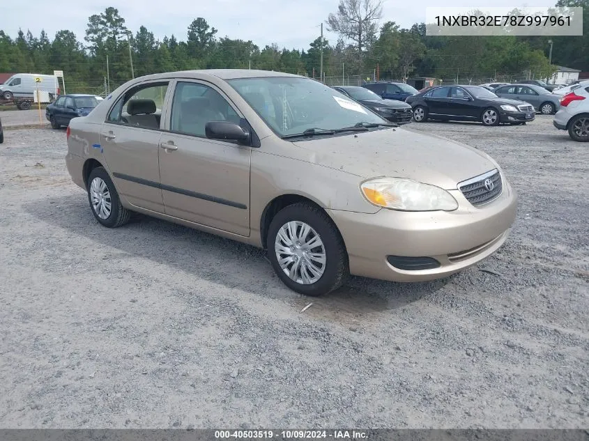 2008 Toyota Corolla Ce/Le/S VIN: 1NXBR32E78Z997961 Lot: 40503519