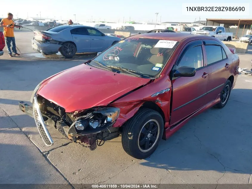 2008 Toyota Corolla Ce VIN: 1NXBR32E28Z986690 Lot: 40511859