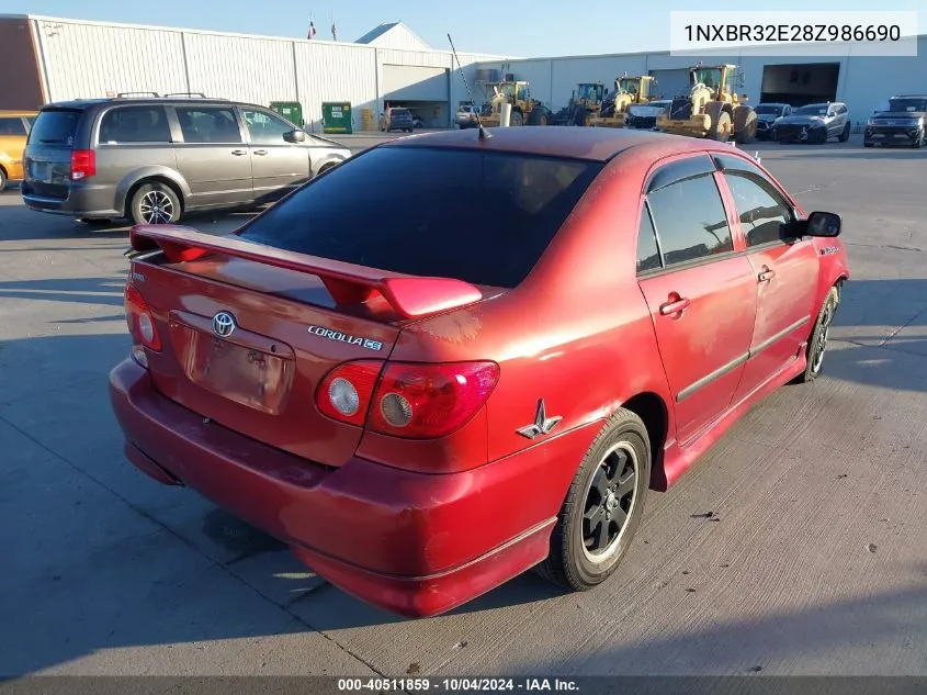 2008 Toyota Corolla Ce VIN: 1NXBR32E28Z986690 Lot: 40511859