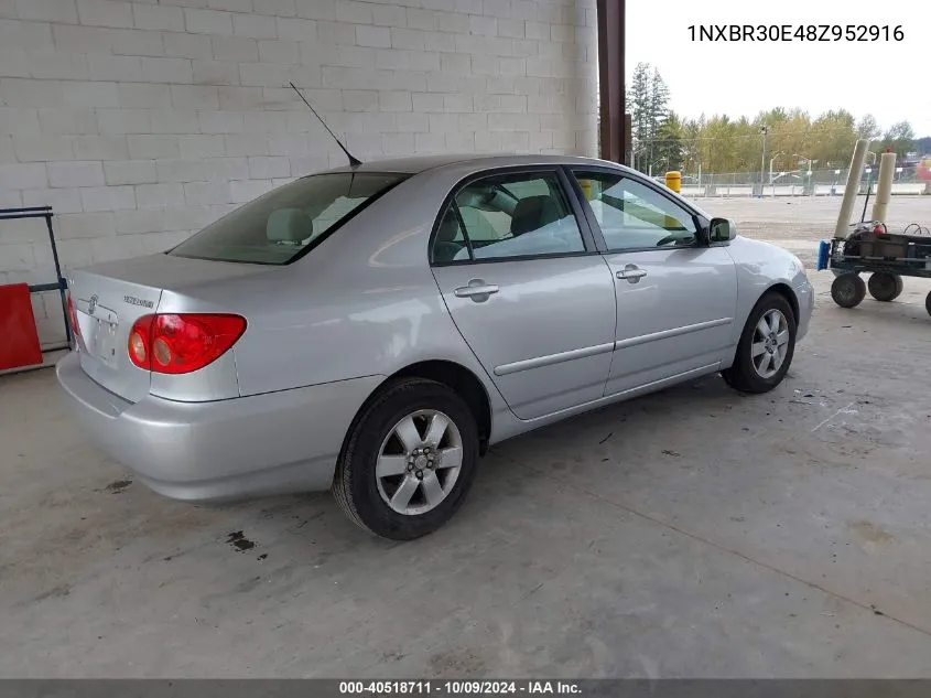 2008 Toyota Corolla Ce/Le/S VIN: 1NXBR30E48Z952916 Lot: 40518711