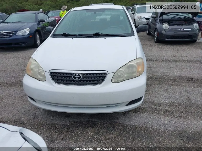 2008 Toyota Corolla Ce/Le/S VIN: 1NXBR32E58Z994105 Lot: 40539907