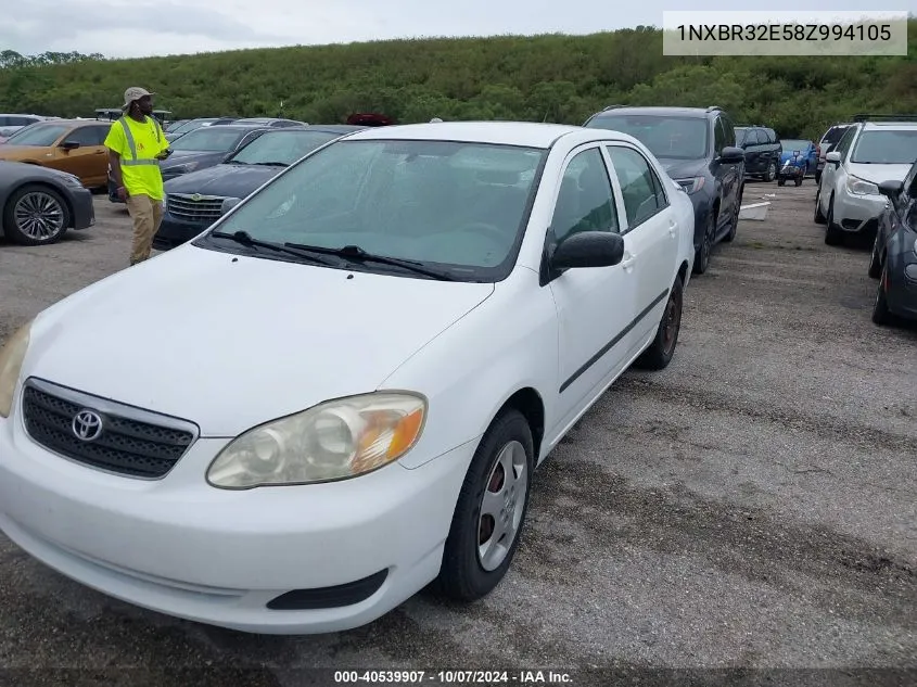 2008 Toyota Corolla Ce/Le/S VIN: 1NXBR32E58Z994105 Lot: 40539907