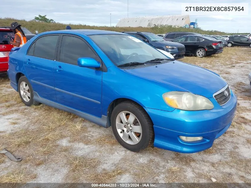 2008 Toyota Corolla S VIN: 2T1BR32EX8C857954 Lot: 40544203