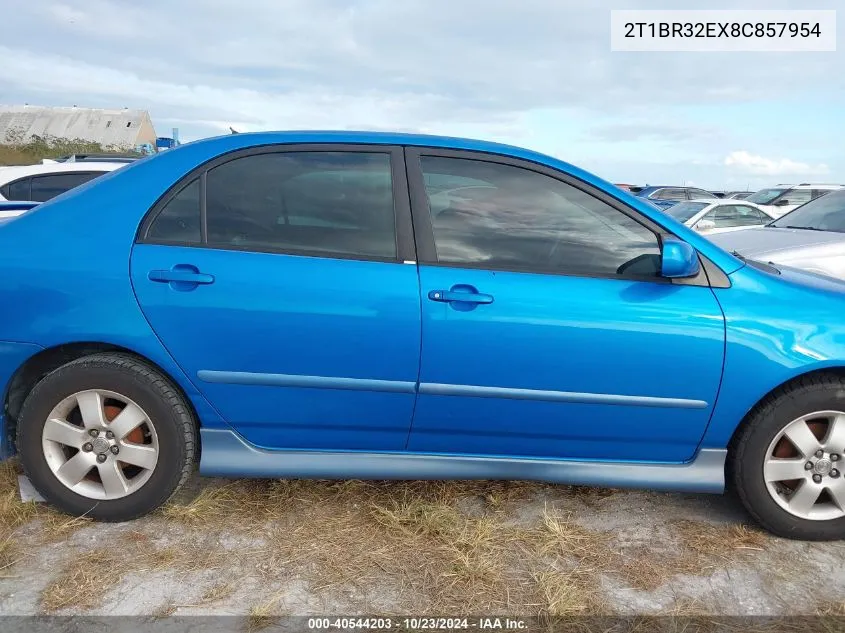 2008 Toyota Corolla S VIN: 2T1BR32EX8C857954 Lot: 40544203