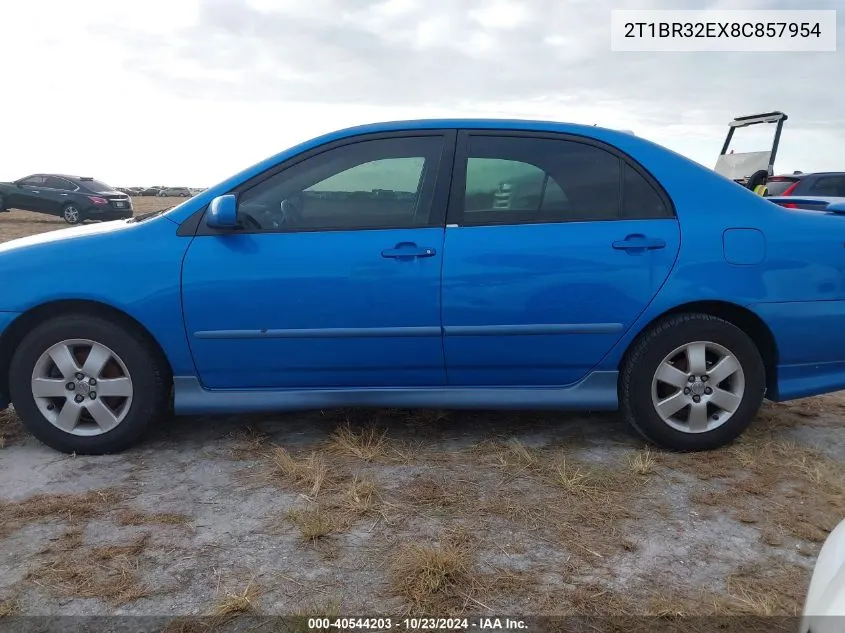 2008 Toyota Corolla S VIN: 2T1BR32EX8C857954 Lot: 40544203