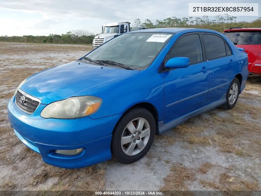 2008 Toyota Corolla S VIN: 2T1BR32EX8C857954 Lot: 40544203