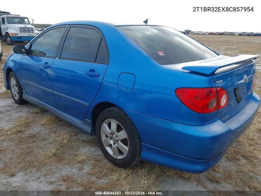 2008 Toyota Corolla S VIN: 2T1BR32EX8C857954 Lot: 40544203