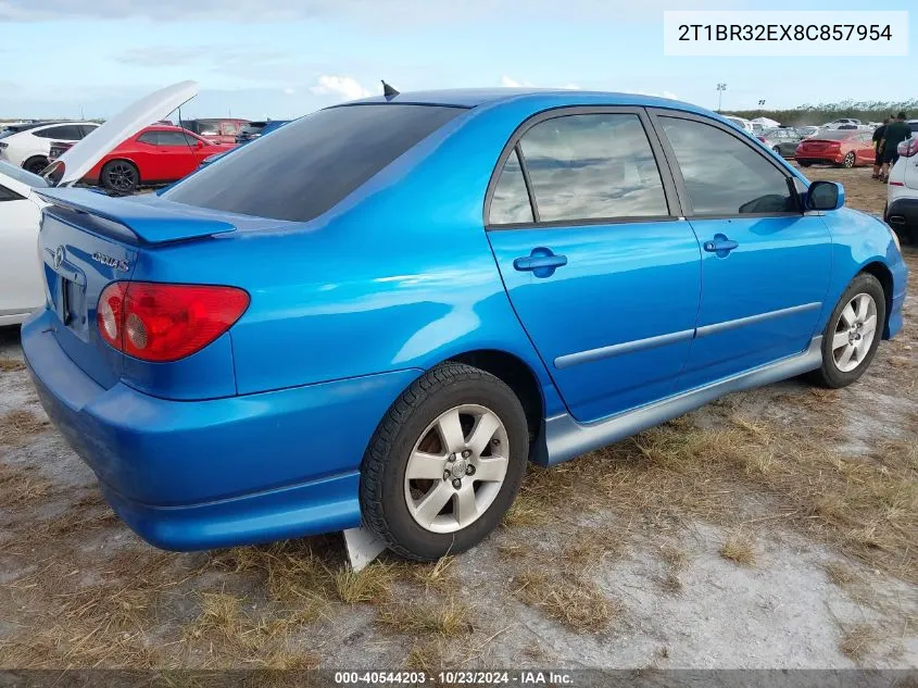 2008 Toyota Corolla S VIN: 2T1BR32EX8C857954 Lot: 40544203