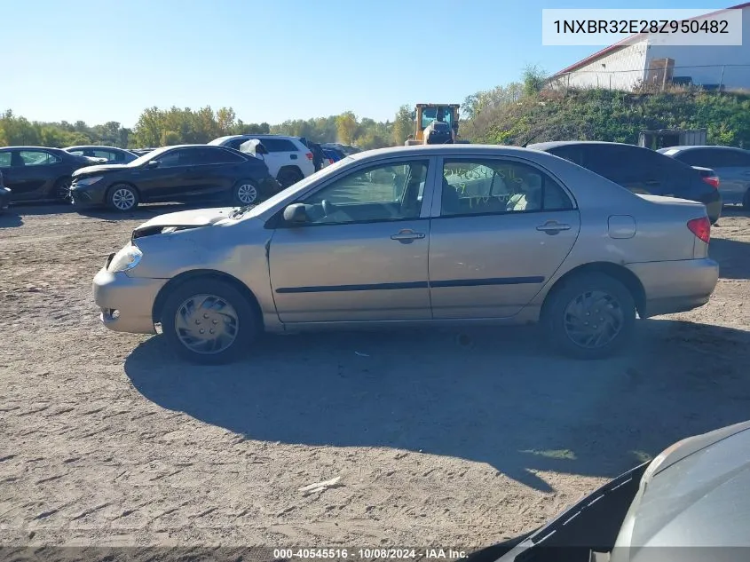 2008 Toyota Corolla Ce/Le/S VIN: 1NXBR32E28Z950482 Lot: 40545516