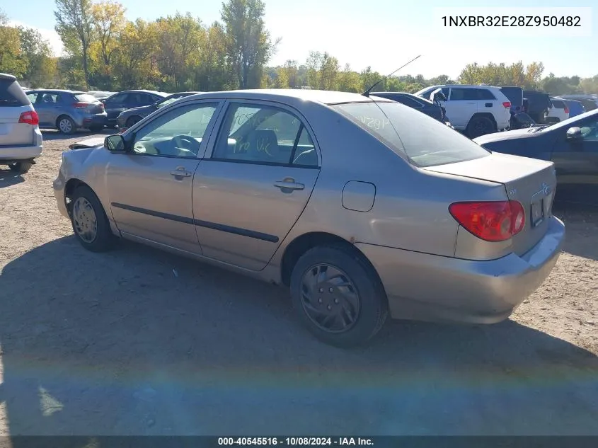 2008 Toyota Corolla Ce/Le/S VIN: 1NXBR32E28Z950482 Lot: 40545516