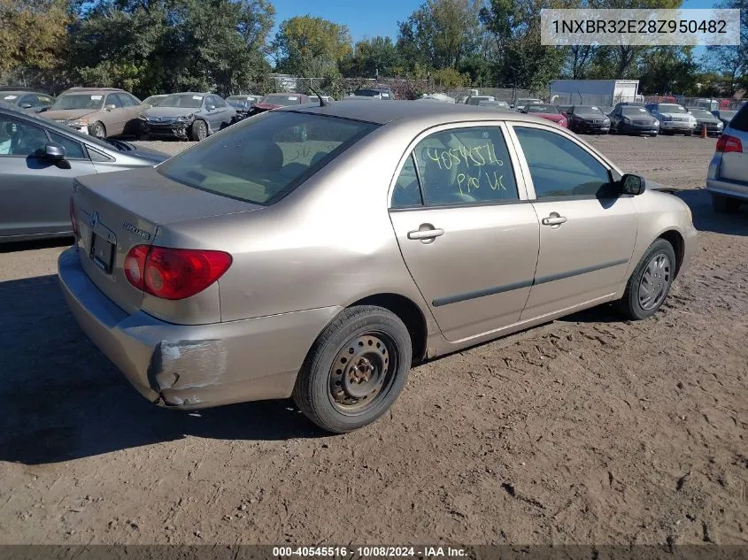 2008 Toyota Corolla Ce/Le/S VIN: 1NXBR32E28Z950482 Lot: 40545516