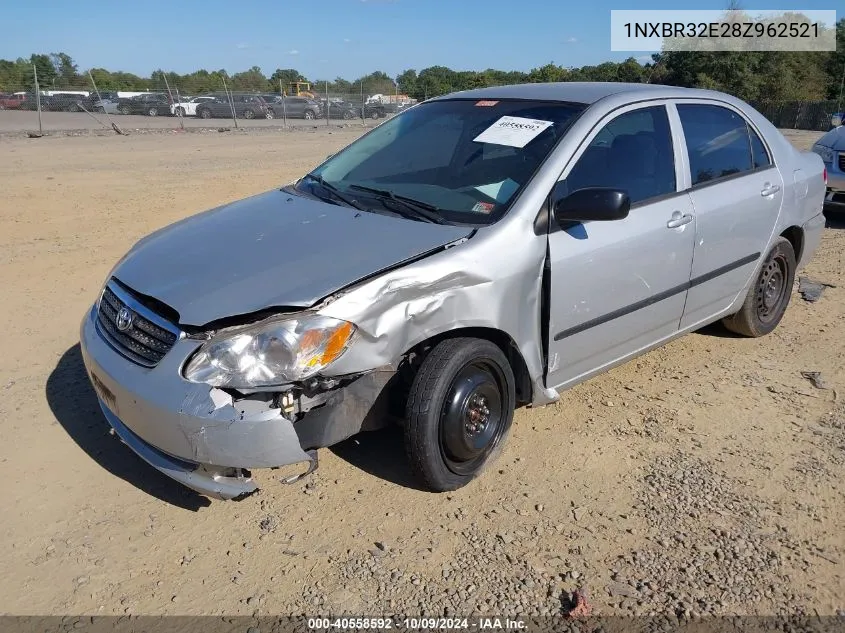 2008 Toyota Corolla Ce/Le/S VIN: 1NXBR32E28Z962521 Lot: 40558592