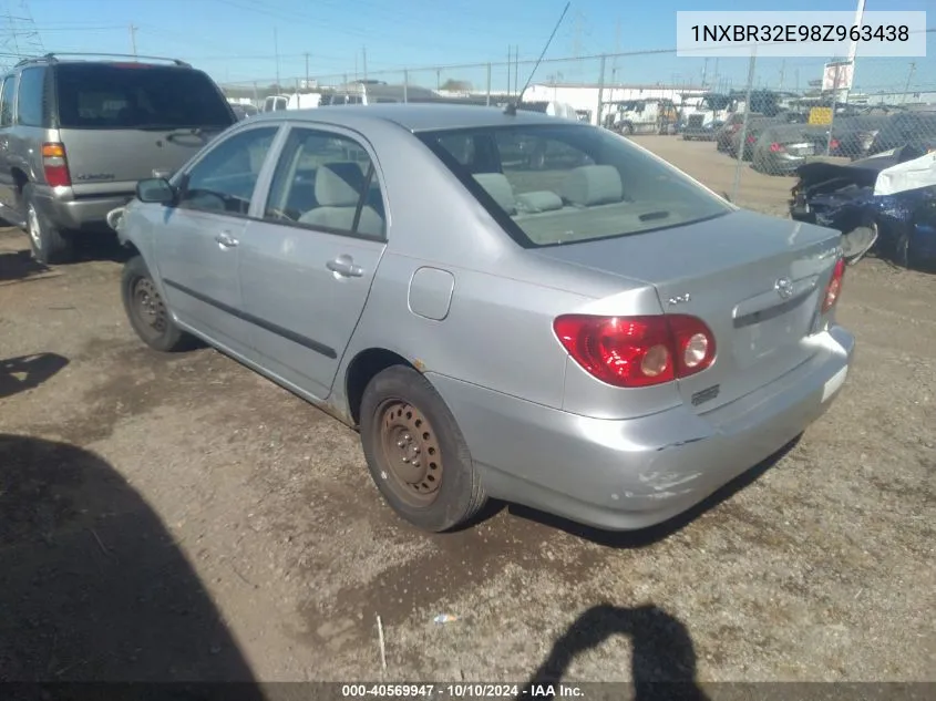 2008 Toyota Corolla Ce VIN: 1NXBR32E98Z963438 Lot: 40569947