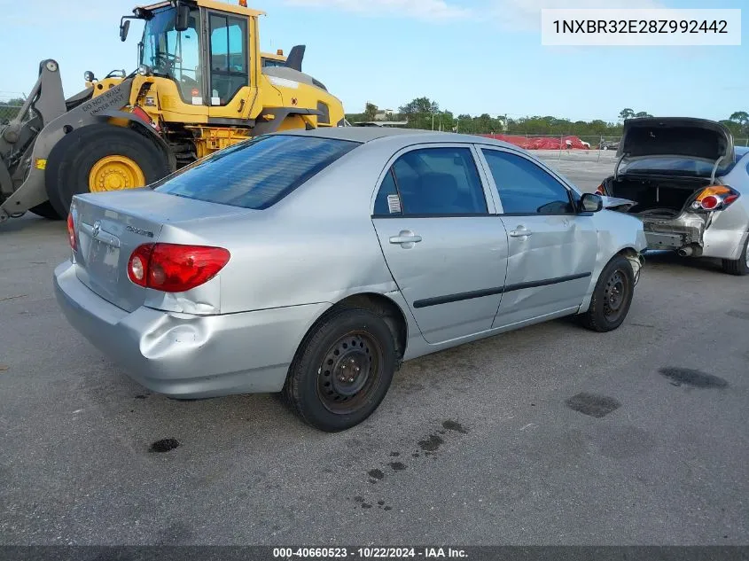 2008 Toyota Corolla Ce VIN: 1NXBR32E28Z992442 Lot: 40660523