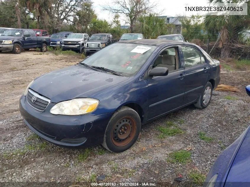 2008 Toyota Corolla Ce VIN: 1NXBR32E38Z940625 Lot: 40720763