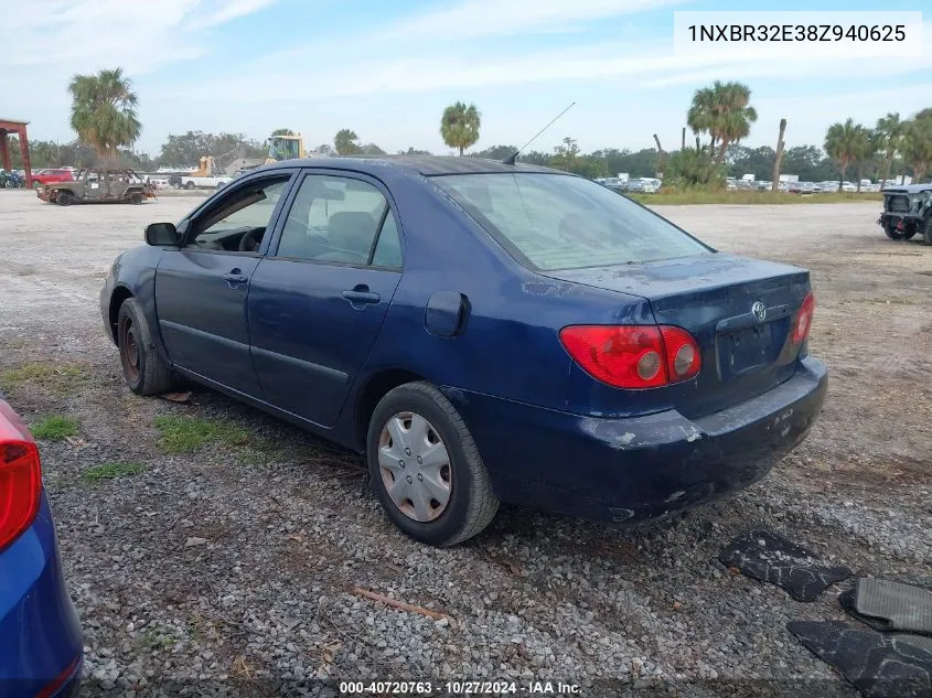 2008 Toyota Corolla Ce VIN: 1NXBR32E38Z940625 Lot: 40720763