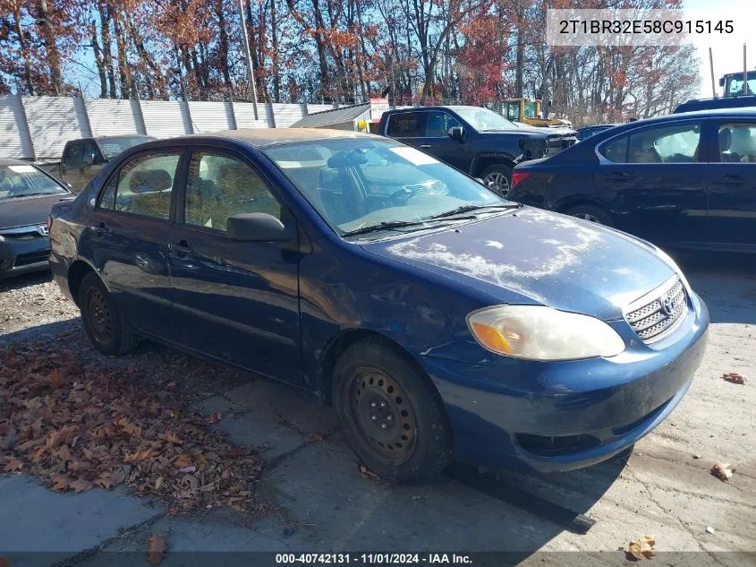 2008 Toyota Corolla Ce VIN: 2T1BR32E58C915145 Lot: 40742131