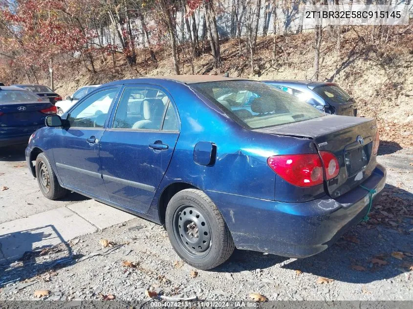 2008 Toyota Corolla Ce VIN: 2T1BR32E58C915145 Lot: 40742131