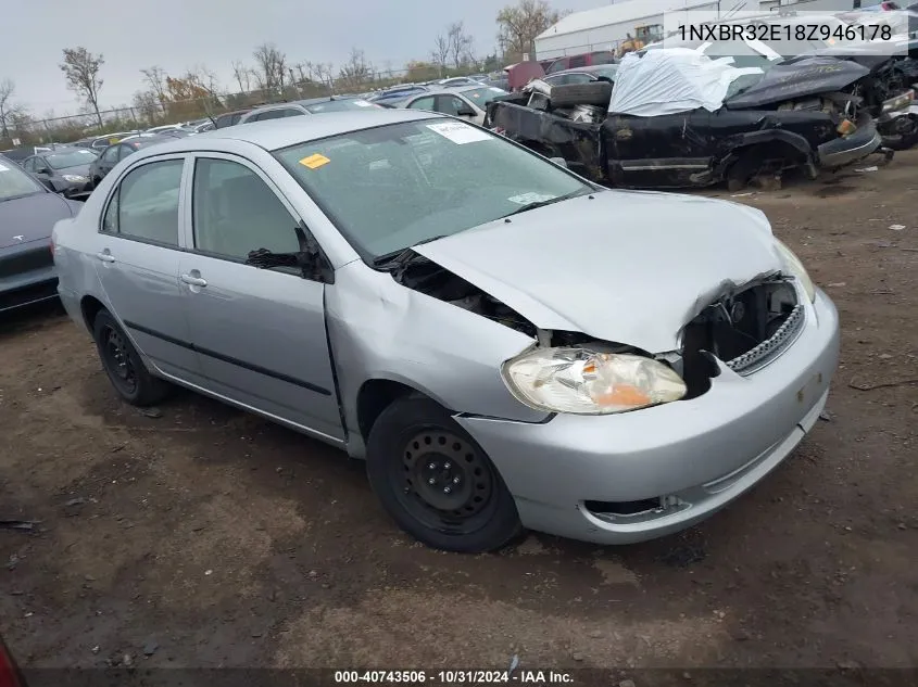 2008 Toyota Corolla Ce VIN: 1NXBR32E18Z946178 Lot: 40743506