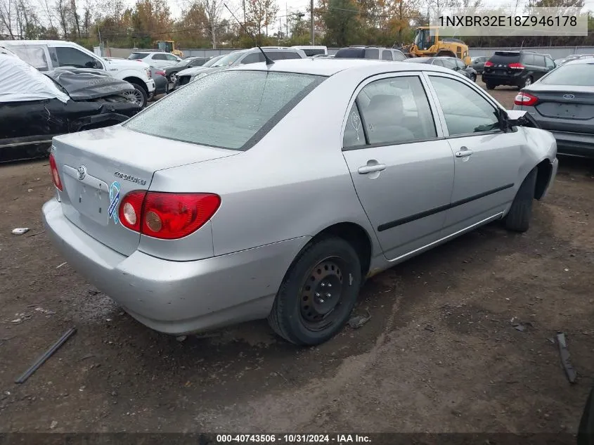 2008 Toyota Corolla Ce VIN: 1NXBR32E18Z946178 Lot: 40743506