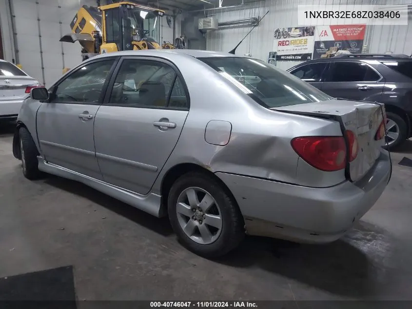 2008 Toyota Corolla S VIN: 1NXBR32E68Z038406 Lot: 40746047