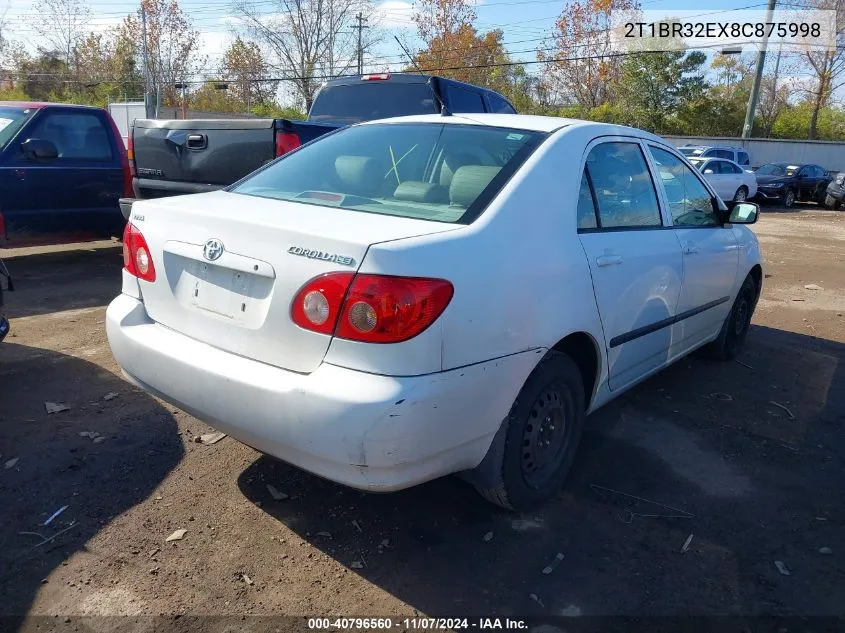 2008 Toyota Corolla Ce VIN: 2T1BR32EX8C875998 Lot: 40796560