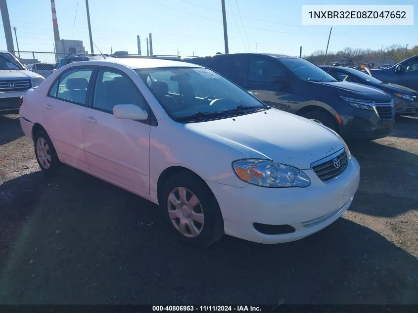 2008 Toyota Corolla Le VIN: 1NXBR32E08Z047652 Lot: 40806953