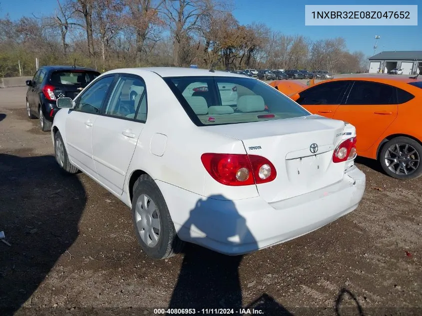 2008 Toyota Corolla Le VIN: 1NXBR32E08Z047652 Lot: 40806953