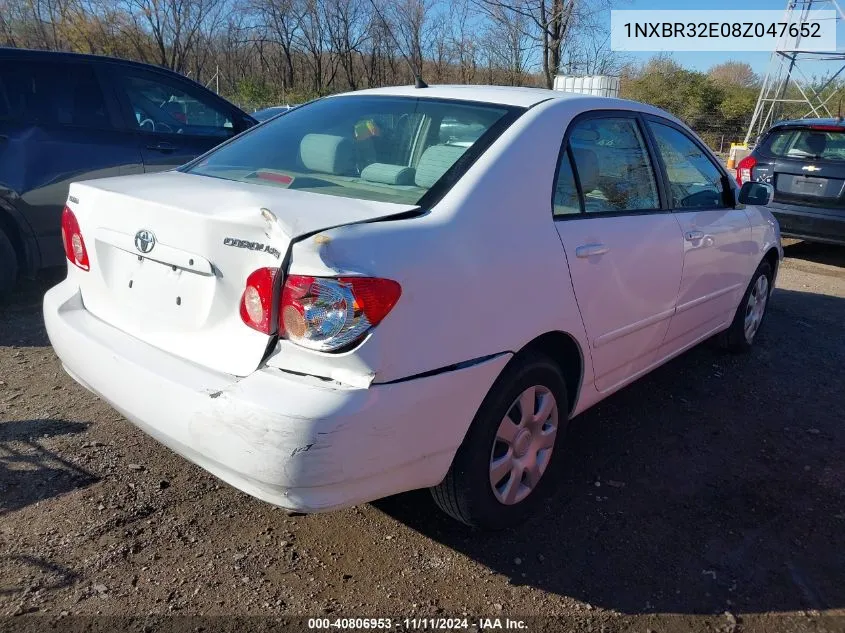 2008 Toyota Corolla Le VIN: 1NXBR32E08Z047652 Lot: 40806953