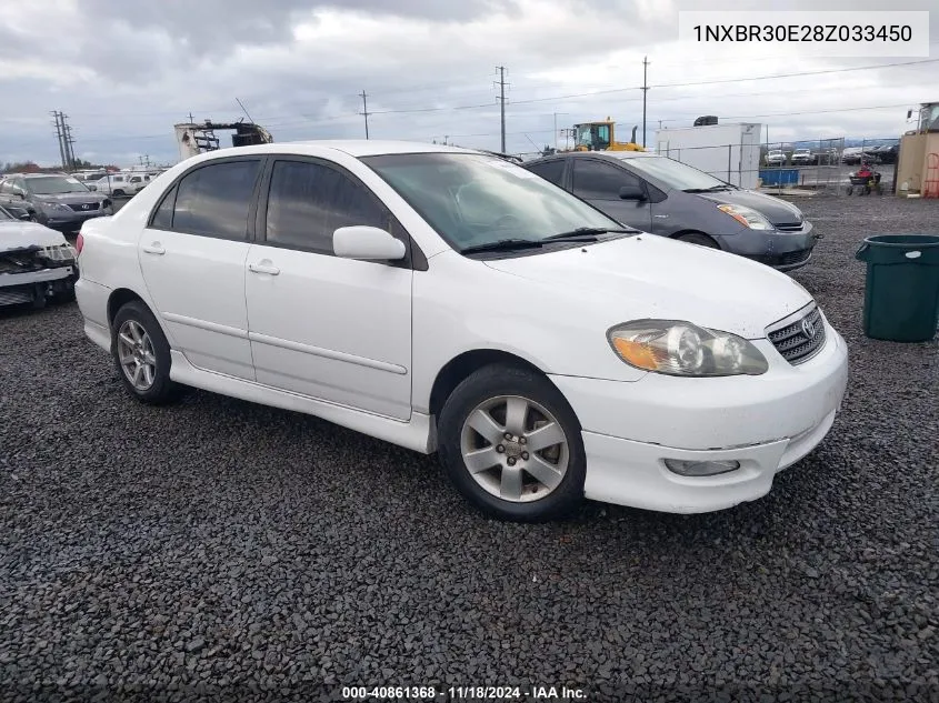 2008 Toyota Corolla Ce/Le/S VIN: 1NXBR30E28Z033450 Lot: 40861368