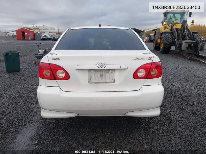 2008 Toyota Corolla Ce/Le/S VIN: 1NXBR30E28Z033450 Lot: 40861368