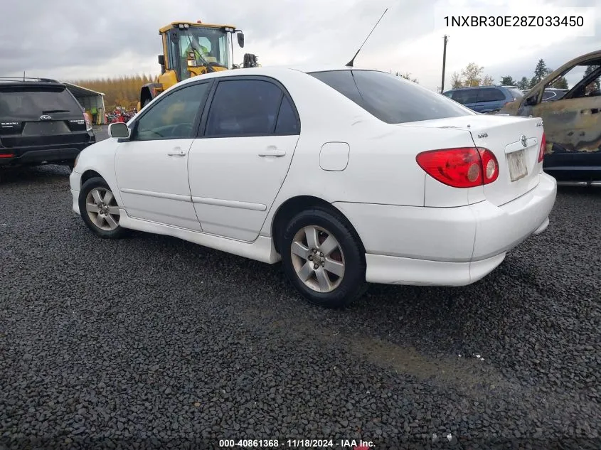 2008 Toyota Corolla Ce/Le/S VIN: 1NXBR30E28Z033450 Lot: 40861368