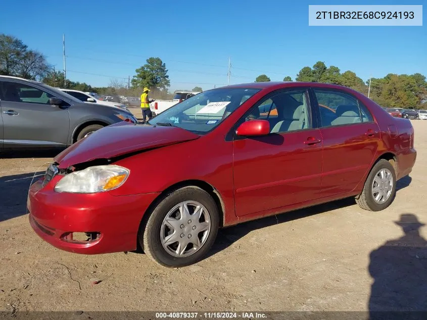 2008 Toyota Corolla Le VIN: 2T1BR32E68C924193 Lot: 40879337