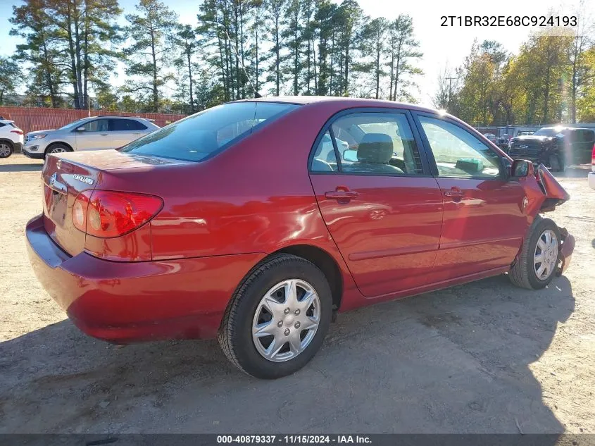 2008 Toyota Corolla Le VIN: 2T1BR32E68C924193 Lot: 40879337