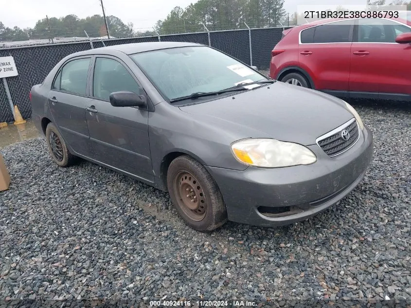 2008 Toyota Corolla Ce VIN: 2T1BR32E38C886793 Lot: 40924116