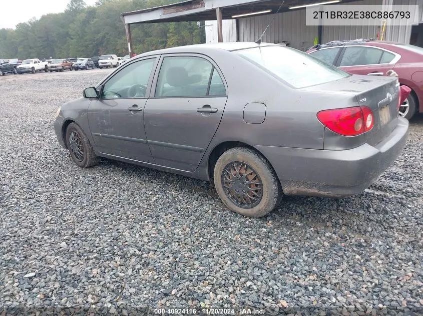 2008 Toyota Corolla Ce VIN: 2T1BR32E38C886793 Lot: 40924116