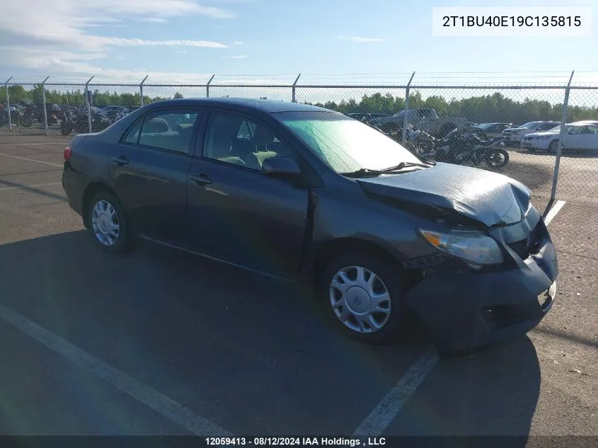 2009 Toyota Corolla S/Le/Xle VIN: 2T1BU40E19C135815 Lot: 12059413