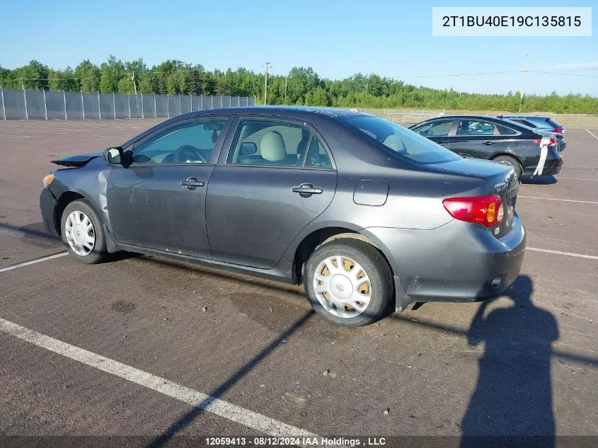 2009 Toyota Corolla S/Le/Xle VIN: 2T1BU40E19C135815 Lot: 12059413