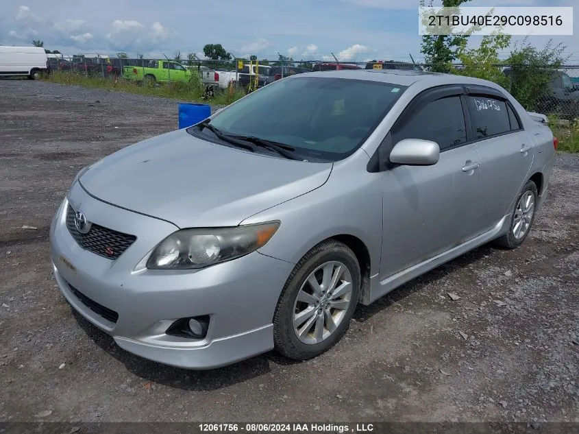 2009 Toyota Corolla S VIN: 2T1BU40E29C098516 Lot: 12061756