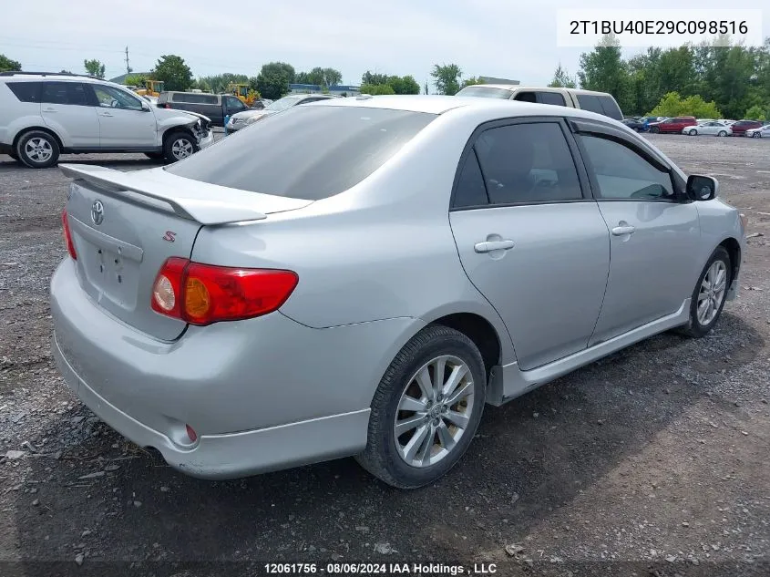 2009 Toyota Corolla S VIN: 2T1BU40E29C098516 Lot: 12061756