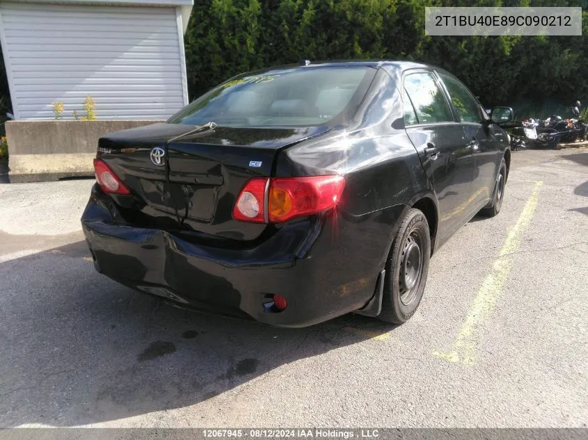 2T1BU40E89C090212 2009 Toyota Corolla S/Le/Xle