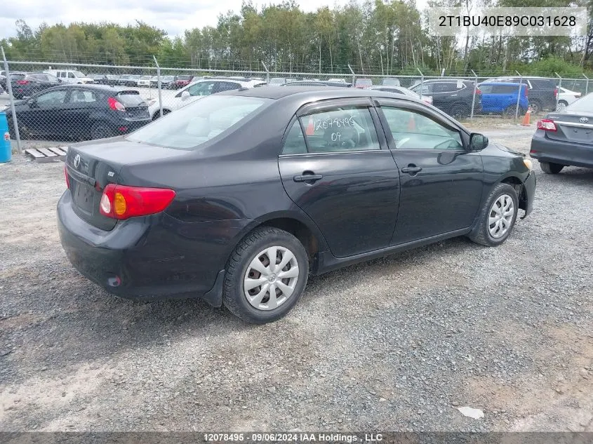 2009 Toyota Corolla S/Le/Xle VIN: 2T1BU40E89C031628 Lot: 12078495