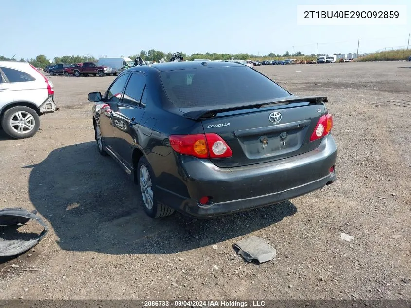 2009 Toyota Corolla S/Le/Xle VIN: 2T1BU40E29C092859 Lot: 12086733