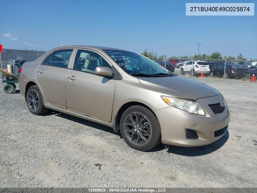 2T1BU40E49C025874 2009 Toyota Corolla Ce