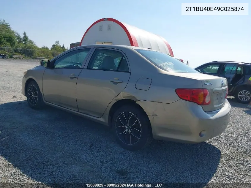 2009 Toyota Corolla Ce VIN: 2T1BU40E49C025874 Lot: 12089825