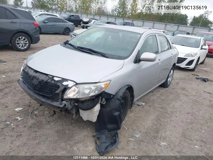 2009 Toyota Corolla Ce VIN: 2T1BU40E19C135619 Lot: 12111466