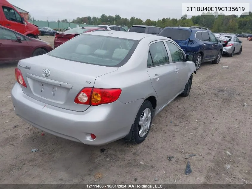 2009 Toyota Corolla Ce VIN: 2T1BU40E19C135619 Lot: 12111466