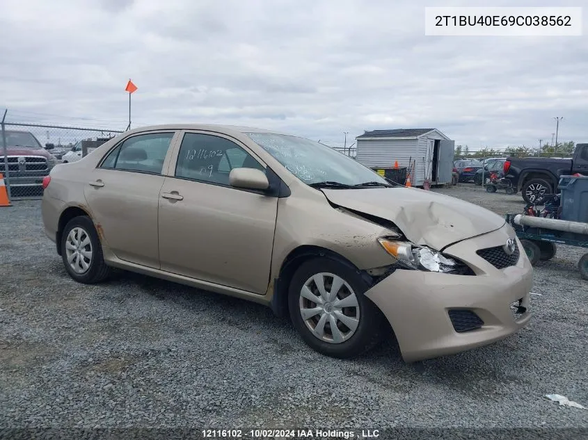 2009 Toyota Corolla Ce VIN: 2T1BU40E69C038562 Lot: 12116102