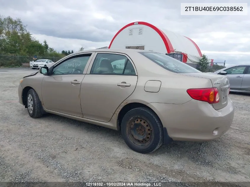 2009 Toyota Corolla Ce VIN: 2T1BU40E69C038562 Lot: 12116102